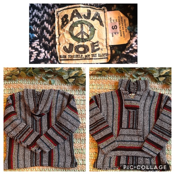 BAJA JOE Jackets & Coats Baja Joe Baja Hoodie Black White Red And